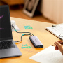 UGREEN CM490 9v1 hub - reža za SD / TF kartico / RJ45 / 2x HDMI / USB-C / 3x USB-A na USB-C - temno siv