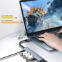 6-v-1 hub – HDMI / 2x USB-C / 3x USB-A na USB-C – temno siv