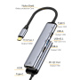 6-v-1 hub – HDMI / 2x USB-C / 3x USB-A na USB-C – temno siv