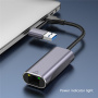 T30B 2-v-1 ethernetni adapter - RJ45 na USB-C / USB-A - siv