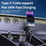 Yesido Y63 set avto polnilnika z USB-C / USB-A priključki in izvlečnega kabla Lightning in USB-C - 117W - 0,7 m - siva
