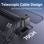 Yesido Y63 set avto polnilnika z USB-C / USB-A priključki in izvlečnega kabla Lightning in USB-C - 117W - 0,7 m - siva