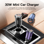 ESSAGER ES-CC07 avto polnilec z USB-C / USB-A priključki - 30W - črn