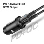 ESSAGER ES-CC07 avto polnilec z USB-C / USB-A priključki - 30W - temno moder