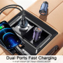 ESSAGER ES-CC07 avto polnilec z USB-C / USB-A priključki - 30W - temno moder