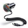 USAMS US-CC167 set avto polnilnika s priključki USB-C / USB-A in kabla USB-C - 60W - 1 m - črna