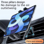 V006 avto nosilec za ventilacijsko mrežico za iPhone / iPad do 13" - črn