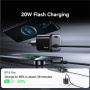 USAMS CC261 komplet adapterja z USB-C priključkom in integriranim USB-C kablom - 20W - 1,2 m - bela