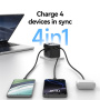 USAMS CC309 univerzalni potovalni adapter z 2x USB-C / USB-A priključki in izvlečnimi vtiči - 25W - črn