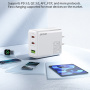 WEKOME WP-U66 GaN hitri polnilni adapter z 2x USB-C / USB-A priključki - 65W - bel