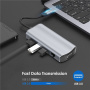 11-v-1 hub – reža za kartice SD/TF / RJ45 / HDMI / VGA / 3,5-mm priključek / USB-C / 4x USB-A na USB-C za MacBook – siv