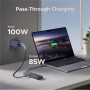 UGREEN CM828 6-v-1 hub - RJ45 / HDMI / 2x USB-C / 2x USB-A na USB-C - temno siv