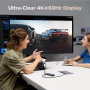 UGREEN CM828 6-v-1 hub - RJ45 / HDMI / 2x USB-C / 2x USB-A na USB-C - temno siv