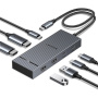 UGREEN CM880 7-v-1 hub - 2x HDMI / 3x USB-C / 2x USB-A na USB-C za MacBook - temno siv