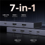UGREEN CM880 7-v-1 hub - 2x HDMI / 3x USB-C / 2x USB-A na USB-C za MacBook - temno siv