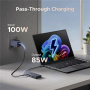 UGREEN CM880 7-v-1 hub - 2x HDMI / 3x USB-C / 2x USB-A na USB-C za MacBook - temno siv