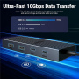 UGREEN CM880 7-v-1 hub - 2x HDMI / 3x USB-C / 2x USB-A na USB-C za MacBook - temno siv