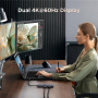 UGREEN CM880 7-v-1 hub - 2x HDMI / 3x USB-C / 2x USB-A na USB-C za MacBook - temno siv