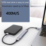 4v1 mini hub - 3x USB-A 2.0 / USB-A 3.0 na USB-C - siv