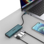 ONTEN UC123 5v1 hub - HDMI / USB-C / 3x USB-A na USB-C - petrolejno zelen