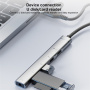 OTG-019Y 5v1 hub - 3,5 mm jack / 2x USB-C / 2x USB-A na USB-C / Lightning - temno siv