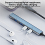 OTG-019Y 5v1 hub - 3,5 mm jack / 2x USB-C / 2x USB-A na USB-C / Lightning - temno siv