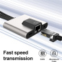 NK-1056S 3v1 redukcija - RJ45 / 3,5 mm jack / USB-C na USB-C / Lightning / USB-A - siva