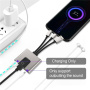 NK-1056S 3v1 redukcija - RJ45 / 3,5 mm jack / USB-C na USB-C / Lightning / USB-A - siva
