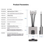 NK-1056S 3v1 redukcija - RJ45 / 3,5 mm jack / USB-C na USB-C / Lightning / USB-A - siva