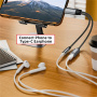 2-v-1 avdio in polnilni adapter - 3,5 mm jack / USB-C na USB-C - temno siv