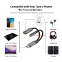 2-v-1 avdio in polnilni adapter - 3,5 mm jack / USB-C na USB-C - temno siv