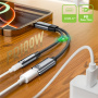 2-v-1 avdio in polnilni adapter - 3,5 mm jack / USB-C na USB-C - temno siv