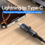 Yesido GS28 mini polnilni in podatkovni adapter - Lightning na USB-C - črna