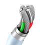 USAMS US-SJ717 polnilni in podatkovni kabel - USB-C na Lightning - 1 m - bel