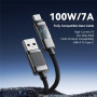 ESSAGER Dazzling pleten polnilni in podatkovni kabel - USB-A na USB-C - 2 m - črn