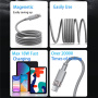Yesido CA173 magnetni polnilni in podatkovni kabel - USB-A na USB-C - 1 m - sivobež