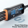 ESSAGER 3v1 univerzalni pleteni polnilni in podatkovni kabel - USB-C na magnetni plošček / USB-C / Lightning - 1,2 m - črn