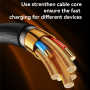 Yesido CA188 pleten polnilni in podatkovni kabel - USB-C na USB-C - 30 cm - črn