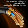 Yesido CA192 pleten polnilni in podatkovni kabel - USB-C na USB-C - 2 m - črn