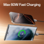 Yesido CA196 pleten polnilni in podatkovni kabel - USB-C na USB-C - 1,2 m - temno siv