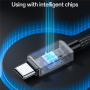 Yesido CA196 pleten polnilni in podatkovni kabel - USB-C na USB-C - 1,2 m - temno siv