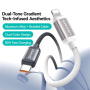 USAMS US-SJ757 dvobarvni pleten polnilni in podatkovni kabel - USB-C na Lightning - 1,2 m - sivobel