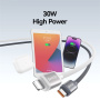 USAMS US-SJ757 dvobarvni pleten polnilni in podatkovni kabel - USB-C na Lightning - 1,2 m - sivobel