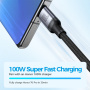 JOYROOM S-A21 3-v-1 univerzalni pleten polnilni kabel - USB-A na USB-C / Lightning / micro USB - 1,2 m - črn