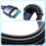 JOYROOM S-A21 3-v-1 univerzalni pleten polnilni kabel - USB-A na USB-C / Lightning / micro USB - 1,2 m - črn