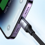 JOYROOM S-A21 3v1 univerzalni pleteni polnilni kabel - USB-C na USB-C / Lightning / micro USB - 1,2 m - črn