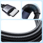 JOYROOM S-A21 3v1 univerzalni pleteni polnilni kabel - USB-C na USB-C / Lightning / micro USB - 1,2 m - črn