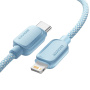 ESSAGER ES-X46 pleten kabel za polnjenje in prenos podatkov - USB-C na Lightning - 2 m - moder