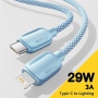 ESSAGER ES-X46 pleten kabel za polnjenje in prenos podatkov - USB-C na Lightning - 2 m - moder
