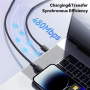 ESSAGER ES-X46 pleten kabel za polnjenje in prenos podatkov - USB-C na Lightning - 2 m - moder